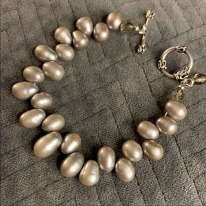 Sterling Silver Staggered Pearl Bracelet